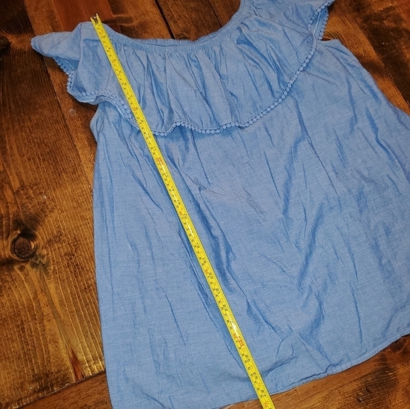 Denim Ruffle Top Faded Glory Size 16, 1X - Picture 4 of 8
